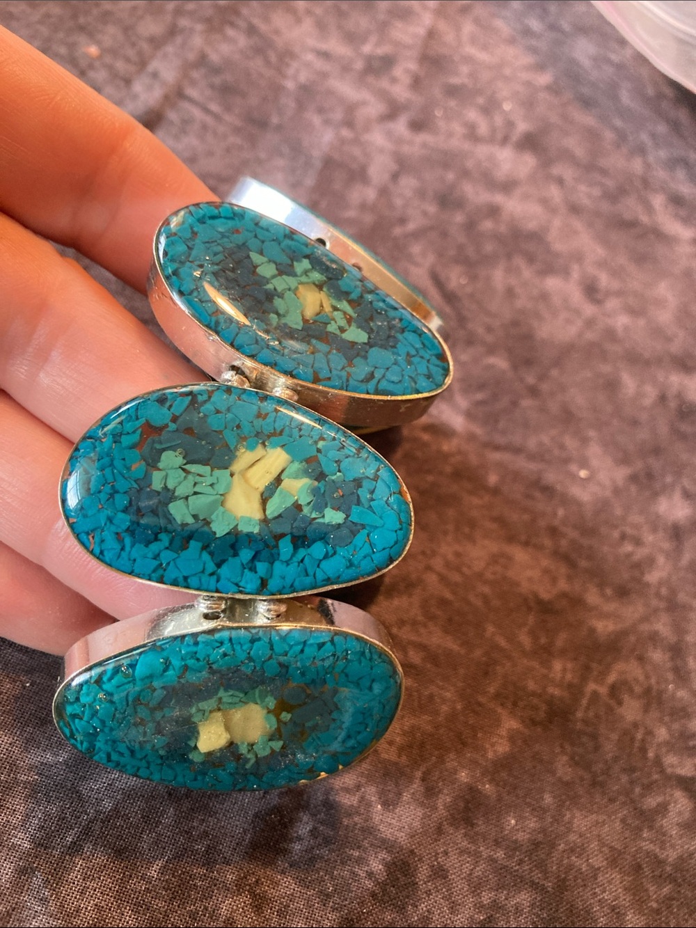 Turquoise Colored Mosaic Statement Bracelet